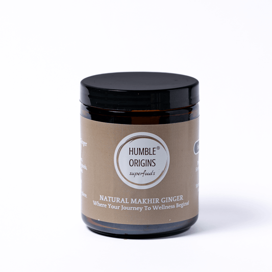 Jar of Humble Origins Makhri Ginger on a white background