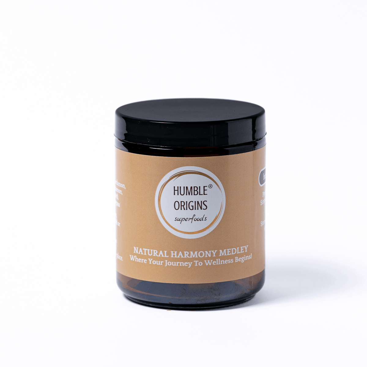 Jar of 'Humble Origins' Natural Harmony Medley on a white background