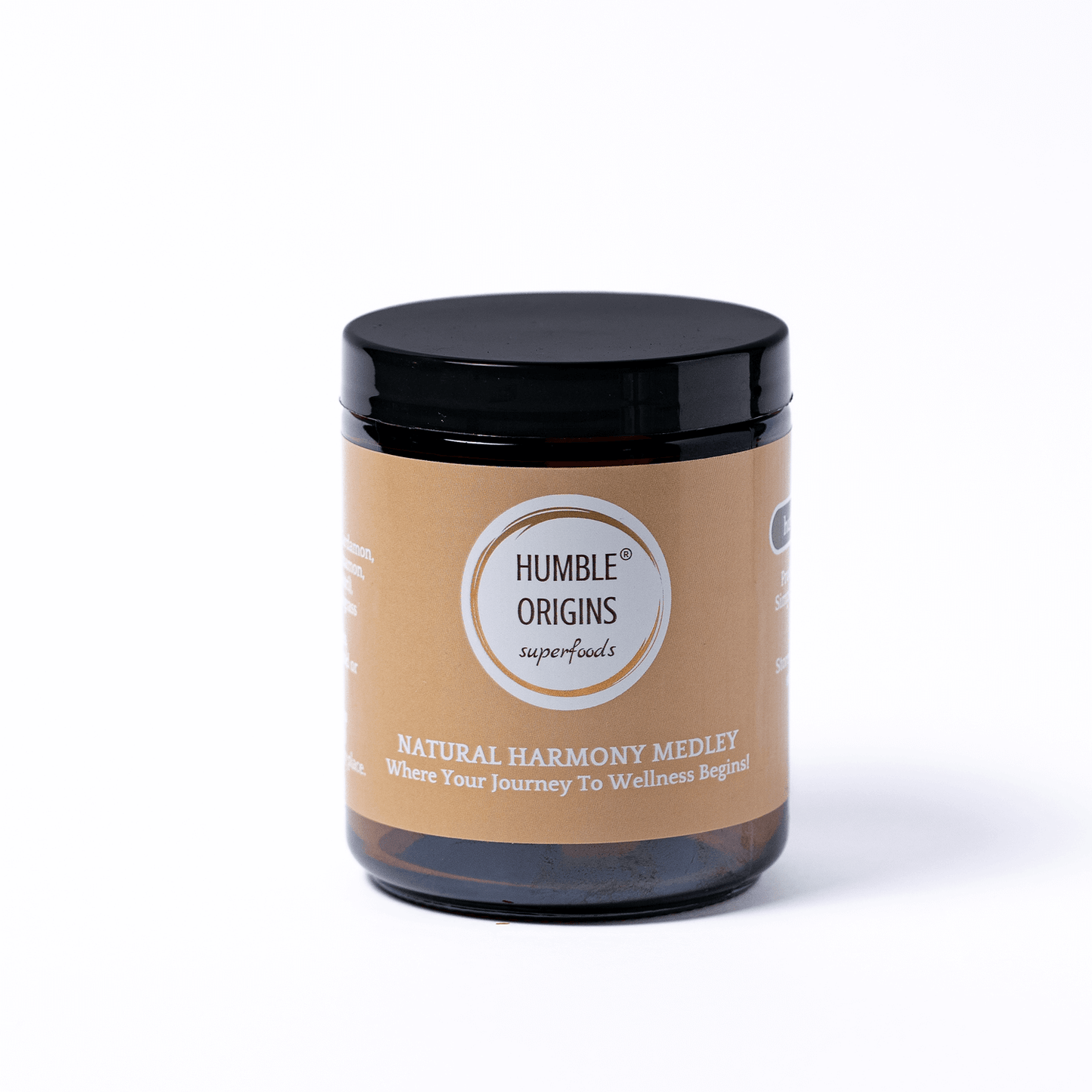 Jar of 'Humble Origins' Natural Harmony Medley on a white background