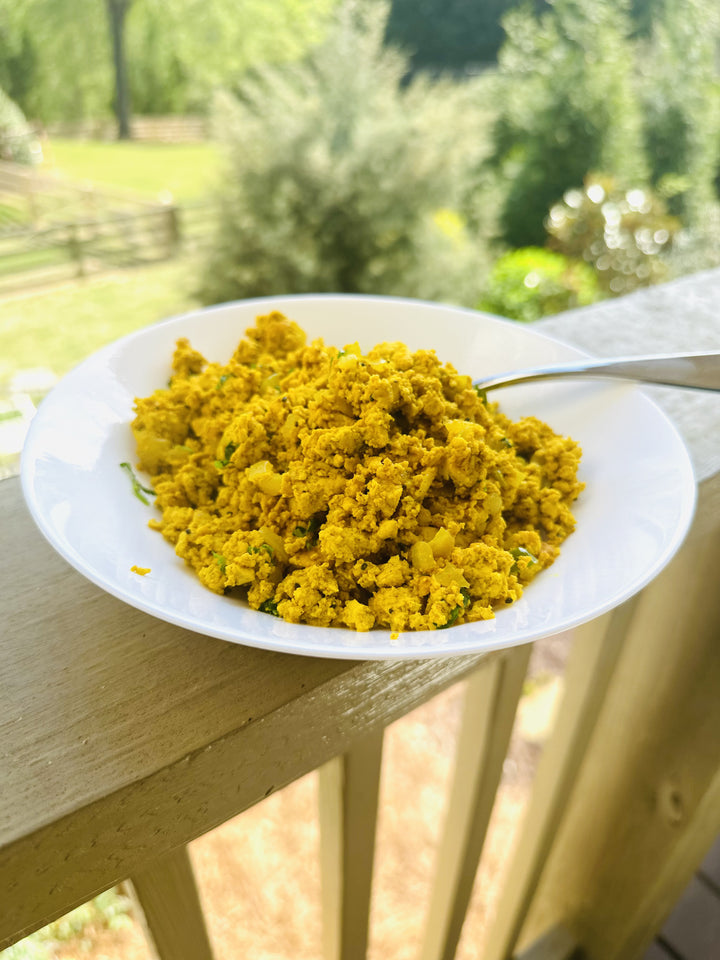 Spicy Turmeric Tofu Bhurji (Vegan Tofu Scramble)