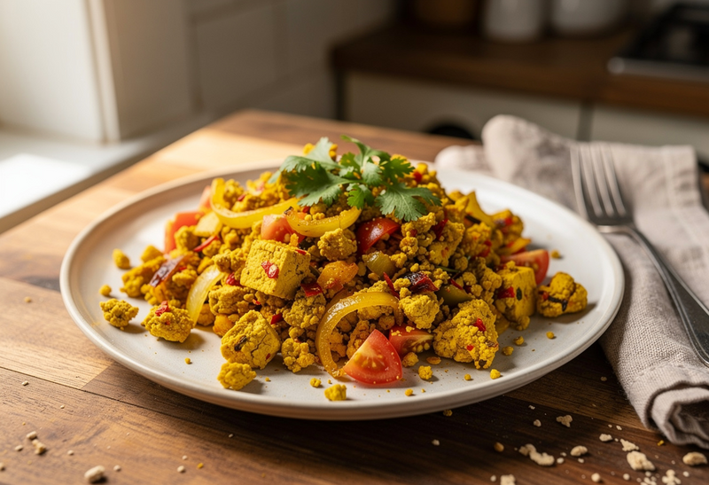 Spicy Turmeric Tofu Bhurji (Vegan Tofu Scramble)